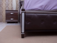 Кровать Олимп Прованс с патиной и фрезеровкой мягкая спинка ромбы под/рама