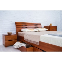 Кровать Олимп "Марита LUX" на ламелях, полностью массив бука, с ящиками