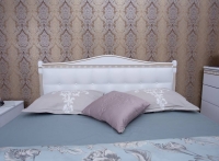 Кровать Олимп Прованс с патиной и фрезеровкой мягкая спинка квадраты под/рама