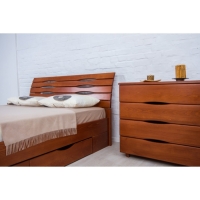 Кровать Олимп "Марита LUX" на ламелях, полностью массив бука, с ящиками