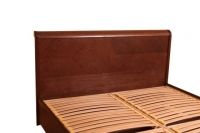 Кровать Олимп "Милена с интарсией" с буковой подъемной рамой с ламелями