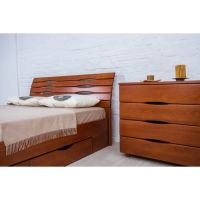 Кровать Олимп "Марита LUX" на ламелях, полностью массив бука, с ящиками