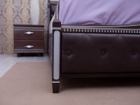 Кровать Олимп Прованс с патиной и фрезеровкой мягкая спинка ромбы